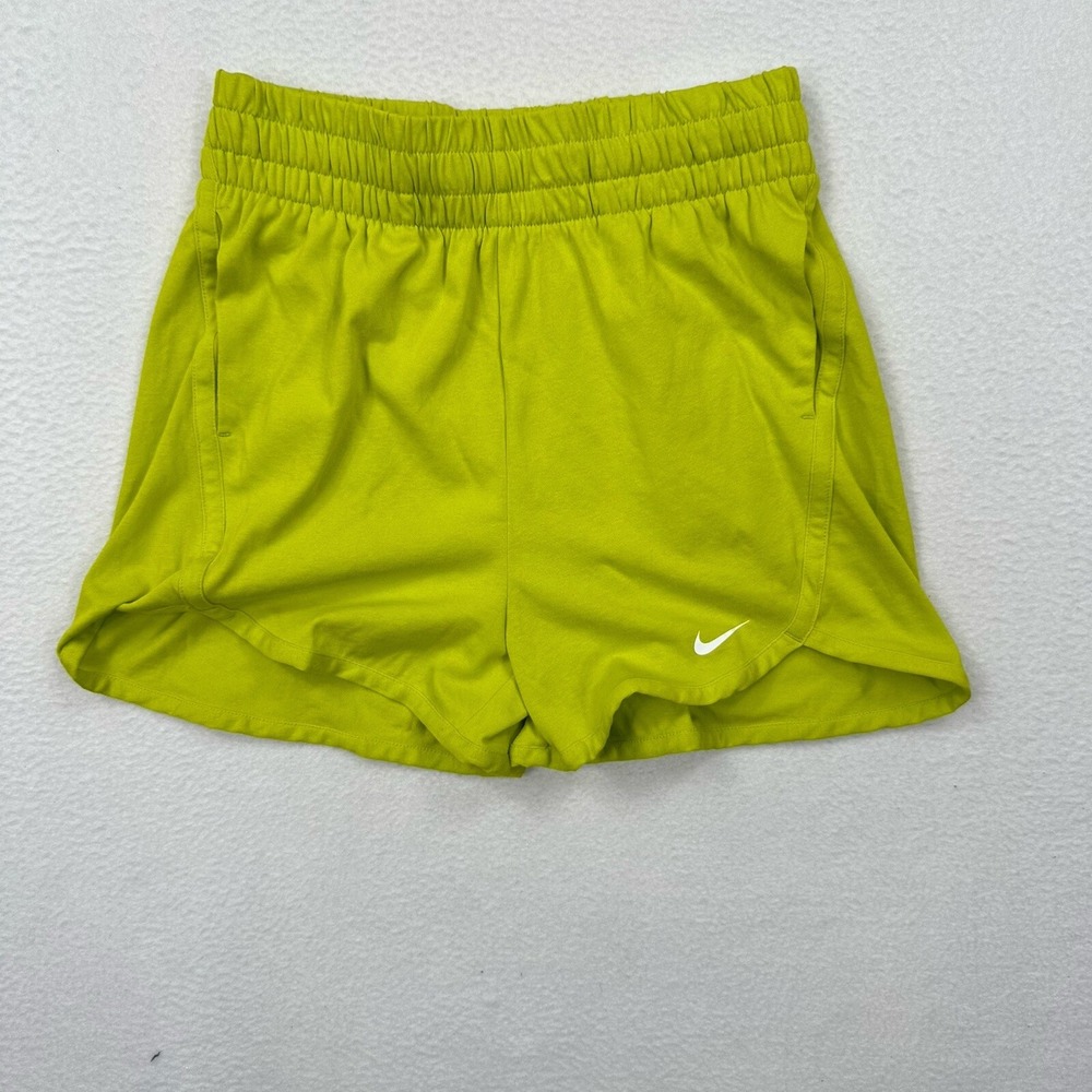 Nike Dri-Fit Girls Shorts Size Youth Medium‎ High Rise Knit Green DX4965
